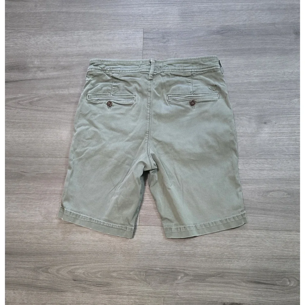 American Eagle Chino Shorts Mens 28 Green Extreme Flex Casual Preppy Y2K